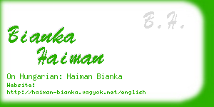 bianka haiman business card